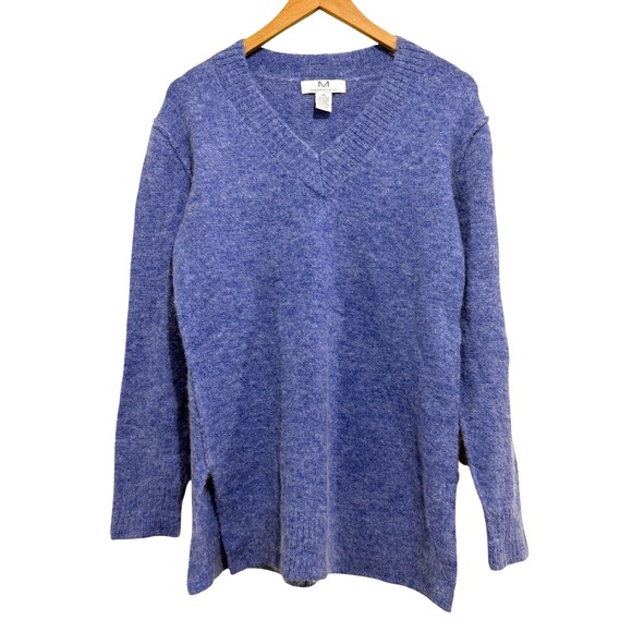 Magaschoni Sweaters - MAGASCHONI Women's Periwinkle Blue Alpaca Wool Blend V-Neck Tunic Sweater XS
